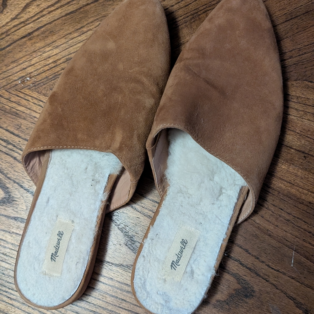 Madewell Women's Brown Suede Mules Size 10